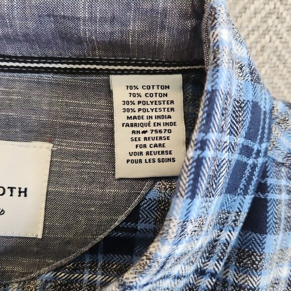 Thread & Cloth Flannel Shirt Women's XXL Blue Long Sleeve Button Down EUC - Picture 7 of 14